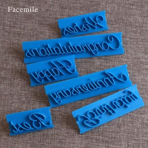 Xmax Blessings Cake Cookie Biscuit Mold Happybirthday Party Diy Alphabet Number Fondant Stamp Cutter 6pcs/set 03114 Gift