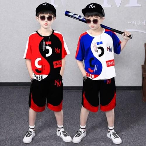 Boys Summer Kids Clothes Sets For Baby 5 8 10 12 14 Year Cute Short Sleeve Cotton T-Shirt & Pants Halloween Teenager Sport Suit