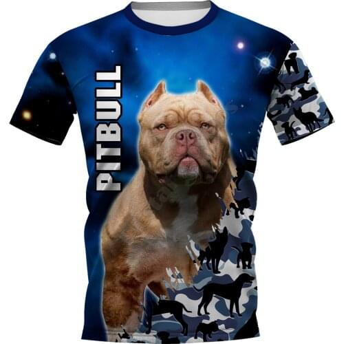 Pitbull 3D Printed t shirts women for men Summer Casual Tees Short Sleeve T-shirts Short Sleeve Drop Shipping 05
