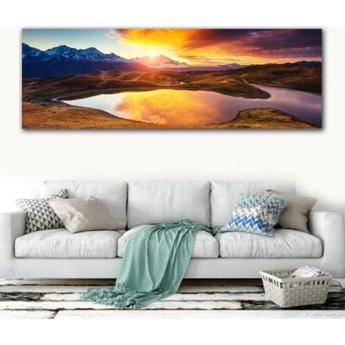 GOODECOR Landscape Wall canvas painting sunset canvas prints for living room custom canvas art picture no frame