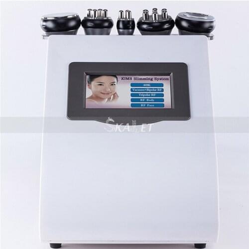 Hottest 5 In 1 Ultrasonic Liposuction 40K Cavitation Multipolar RF Vacuum Body Slimming Machine for Face and Body
