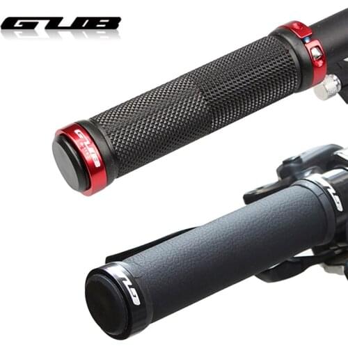 GUB leather/Rubber MTB Bike Grips Bar End Bicycle Handlebar Grip Particle Anti-Slip Both ends Aluminum Gear Lock-on Cycling Part