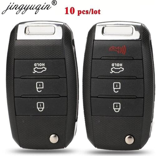 Jingyuqin 10pcs/lot Key Shell fit for KIA Sorento Carens K3 K5 Cerato Forte Flip Folding Remote Key Case Fob Housing 3 Button
