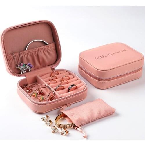 Jewelry Storage Box Portable Earrings Ring Jewelry Leather Accessories Storage Box storage basket gift baskets