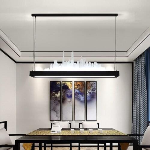 Nordic restaurant chandeliers are simple, modern, creative and artistic, personalized bar lamps, mirage dining table chandeliers