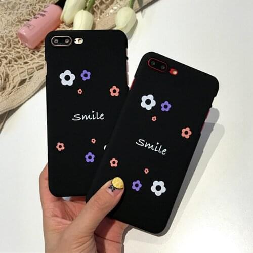 Cute Phone Case For iPhone X Lovely Cartoon Flowers Back Cover For iPhone 6 7 7 puls covers For PC Hard Matte For iphone 8 capa