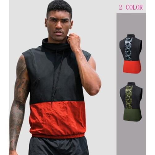 Men Sleeveless Shirt Fitness Workout Top Bodybuilding Training Clothes Camouflage Color Matching Quick-drying T-Shirt Sportswear