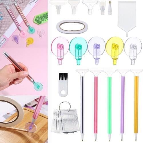 Point Drill Pen Set Candy Color Pen Head Roll Wheel 5D Diamond Painting Cross Stitch Fast Roller Wheel Tip Diamond Painting Tool