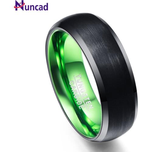 Nuncad dropshipping 3.0MM thick Mens party ring black dome frosted surface tungsten steel ring with free shipping T054R