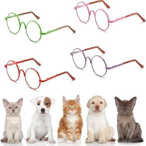Cute Pet Mini Cat Dog Teddy Vintage Round Sunglasses Toy Sunglasses Small Dog Cat Pet Photos Props Accessories Cosplay Props