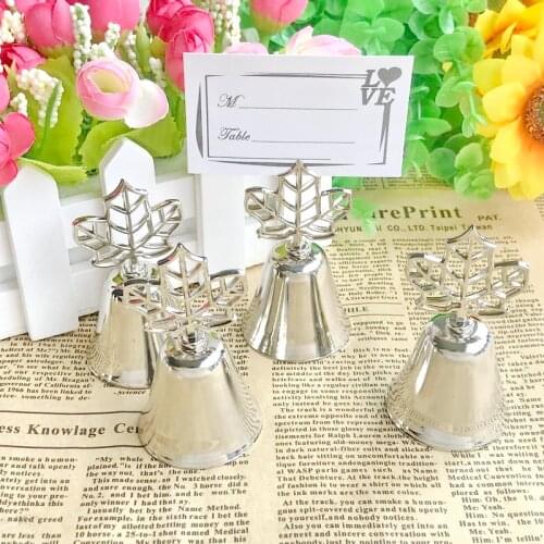 1PCS X "Lustrous Leaf" Kissing Bell Place Card/Photo Holder Autumn Themed Wedding Party Decoration Favors