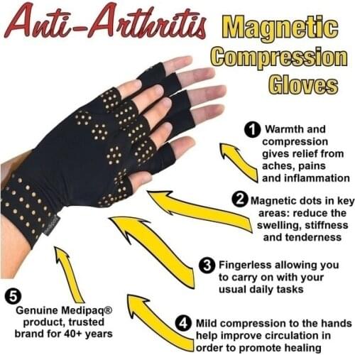 Women Health Care Gloves Half Finger Magnetic Therapy Rehabilitation Training Exercise Gloves Arthritis Pressure Pain Relief