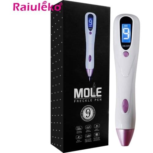 9 Level LCD Plasma Pen Laser Mole Removal Skin Tag Remover Corn Freckle Nevus Dark Age Sweep Tattoo Spot Removal Pen Beauty Care