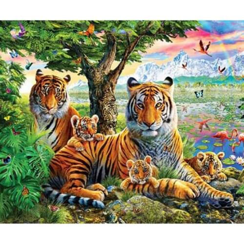 Full Square Drill 5D DIY Diamond Painting Animal Tiger diamond mosaic Round 3D Embroidery Cross Stitch kits Decor accessories