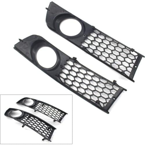 Honeycomb Style Car Front Bumper Fog Light Cover Grille Grill For Audi A4 B6 2001 2002 2003 2004 2005 2Pcs