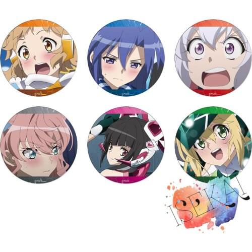 Senki Zessho Symphogear XV Anime badge Tachibana Hibiki Kazanari Tsubasa Yukine Chris Movie Metal Badge Brooch Pin