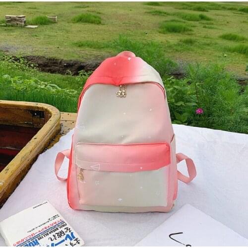 HANN INGRY 2021 Teenager Girls & boys School Bag Star Print waterproof Travel Bag Delicate Texture Gradient Color Rucksack H301D