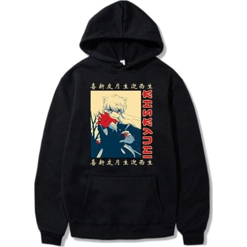 Anime Inuyasha Hoodies Man Women Hooded Sweatshirts Unisex Streetwear Couple Clothes Tops for Teens Boys Girls