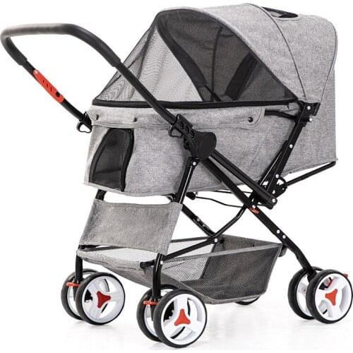 Pet cart, dog cart, cat cart, one-button folding, quick installation, two-way pet cart