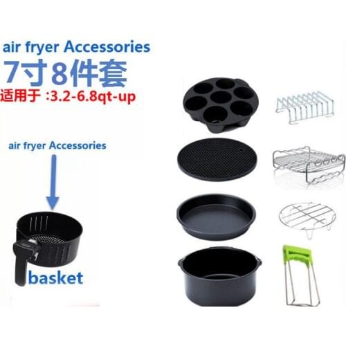 8pcs/set 7 Inch / 8 Inch Air Fryer Accessories for Gowise Phillips Cozyna and Secura Fit all Airfryer 3.73.7 4.2 5.3 5.8QT