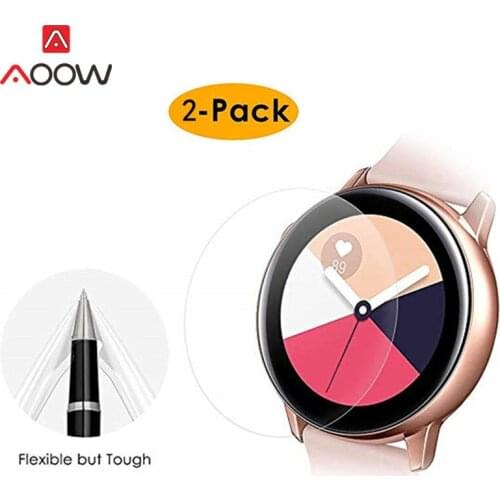 2pcs PET Protector Film For Samsung Galaxy Watch Active Soft Clear Ultra-thin 3D Curve Full Cover Screen Protective film