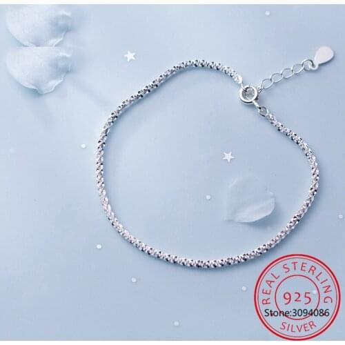 Authentic 925 Sterling Silver Simple Cute Female Bracelet For Women Classic Charm Exquisite Sterling Silver Jewelry Gift