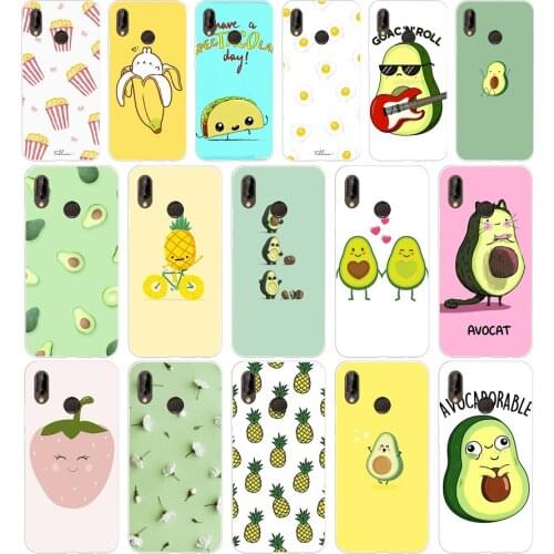 96AA Cute cartoon avocado Silicone TPU Protective Cover Phone Case On For Huawei P20 30 Pro Lite Case Soft