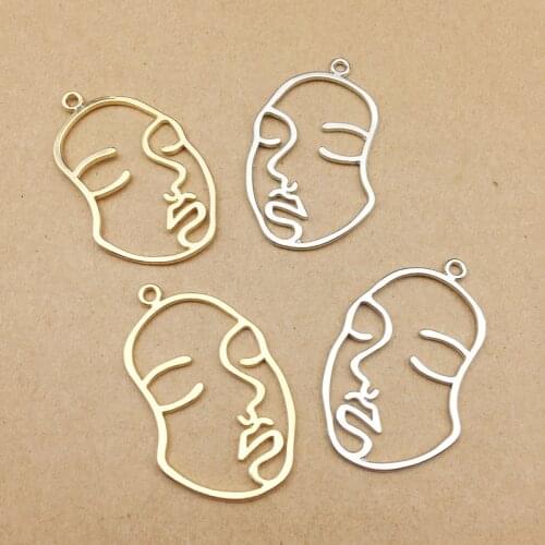 10pcs 24x40mm human face charm for jewelry making and crafting earring charm fashion charm bracelet charm