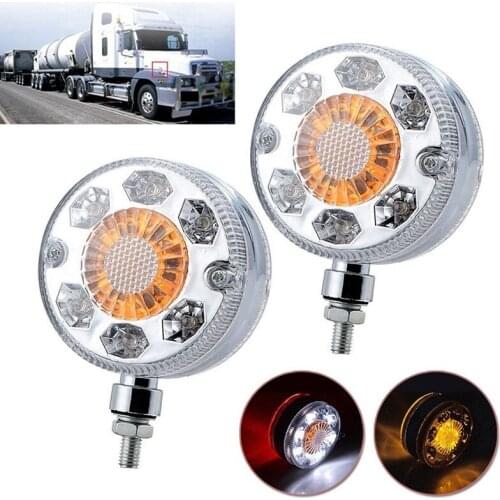 2Pcs 24V 24 LED Car Truck Side Lights Turn Signal Brale Lamp for Trailers Lorry Tractors