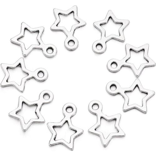 PandaHall 50pc 14x10x2mm Tibetan Style Alloy Metal DIY Pendants for Necklace Bracelets Earrings Jewelry Making Material Findings