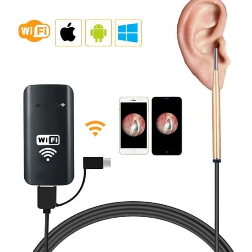 3.9mm 6 LED WiFi Ear Endoscope Wireless Digital Ear Otoscope Inspection Camera Borescope