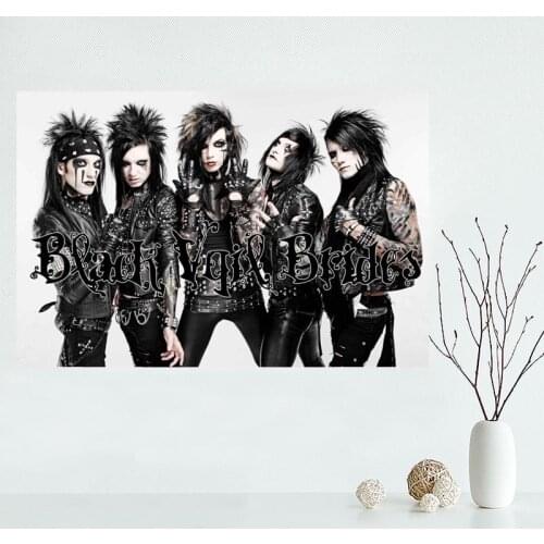 Custom black veil brides Canvas Painting Poster High Quality Canvas Poster Home Decoration cloth fabric wall poster print