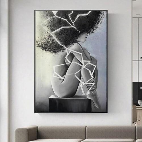 Black And White Abstract Woman Print And Posters Wall Art Canvas Paintings Picture For Bedroom Room Modrem Home Dercor
