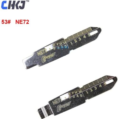 CHKJ 10pcs/lot Engraved Line Key for Peugeot Citroen 2 in 1 LiShi NE72 Scale Shearing Teeth Blank Car Key Blade