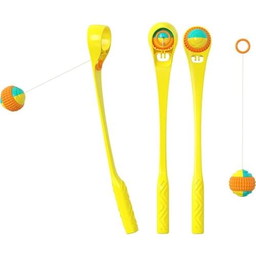 Interactive Dog Ball Toys For Small Dogs Throwing Rod Toy Toss Ball Toy Dog-teasing Stick Outdoor Dog Training Accessories