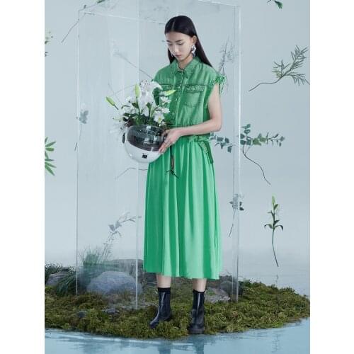 IRINACH376 Spring Summer 2021 Original Design New Arrivals Sleeveless Long Denim Dress Women