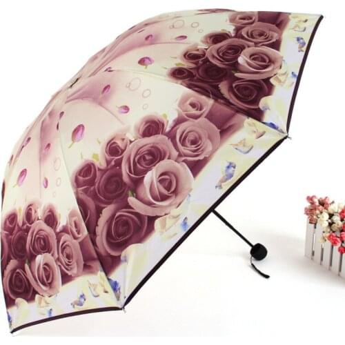 Aurora beautiful roses ts1528 parasol umbrella UV umbrella folded umbrella