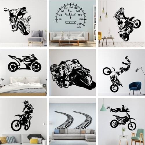 Creative Road And Motorcycle Art Vinyl Wall Stickers For Living Room Bedroom Kids Room Home Decoration Sticker Mural WallPaper