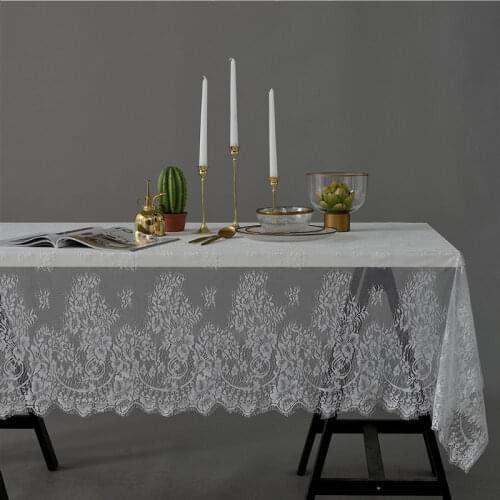 American Country Lace Tablecloth Black White Napkin Coffee Table Eyelashes Cafe Book Tablecloth