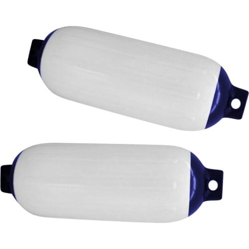 2 Pcs Inflatable Boat Fender Cover 4.5 x 15.5 inch PVC Bumper Dock Shield Protection White&Blue Yacht Inflatable Boat Speedboat