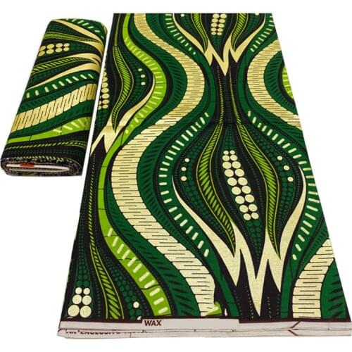Dress Material Fabrics Per Meter Veritable Gold Wax African Style Ankara Print Cotton Fabric For Sewing 100%High Quality VL 262