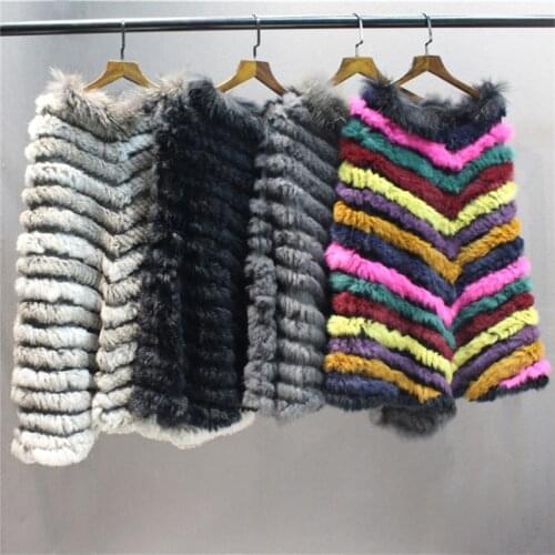 IANLAN New Womens Fashion Loose Large Shawls Poncho Real Fur Collar Cloak Ladies All-match Striped Knitted Stoles IL00514