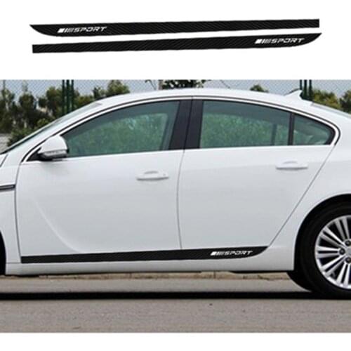 Sport English Car Imitation Carbon Fiber Side Skirt Stickers Decorative Strip Body Stickers Lower Skirt Garland Stickers