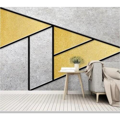 Papel de parede modern golden geometric 3D stereo wallpaper mural,living room tv wall bedroom wall papers home decor
