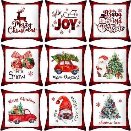 Christmas Cushion Cover Merry Christmas Decorations for Home 2021 Christmas Ornament Navidad Noel Xmas Gifts Happy New Year 2022