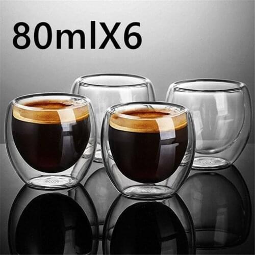 New Heat-resistant Double Wall Glass Cup Beer Espresso Coffee Cup Set Handmade Beer Mug Tea Glass Whiskey Glass Cups Drinkware