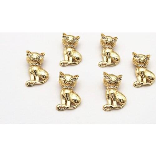 New arrival! 22x14mm 50pcs Cubic Zirconia Cat shape charm for Earring DIY Making, Jewelry Accessories Findings & Component