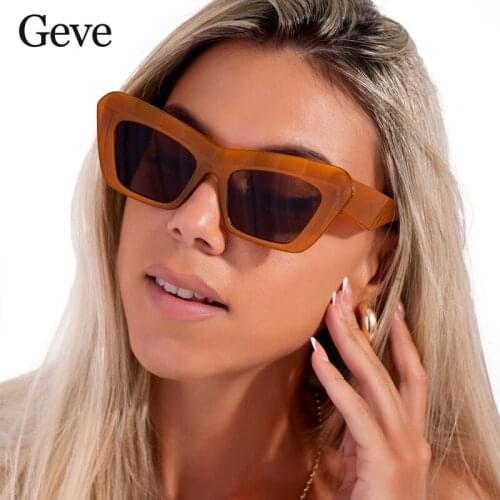 New Big Frame Ladies Cat Eye Sunglasses Women Vintage Orange Oversized Sun Glasses shades for Women Brand Trend Glasees UV400