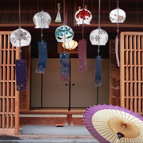 Japanese Style Wind Chimes Painted Hanging Pendant Holiday Room Balcony Decor Garden Decoration Outdoor Wind Spinner windspiel
