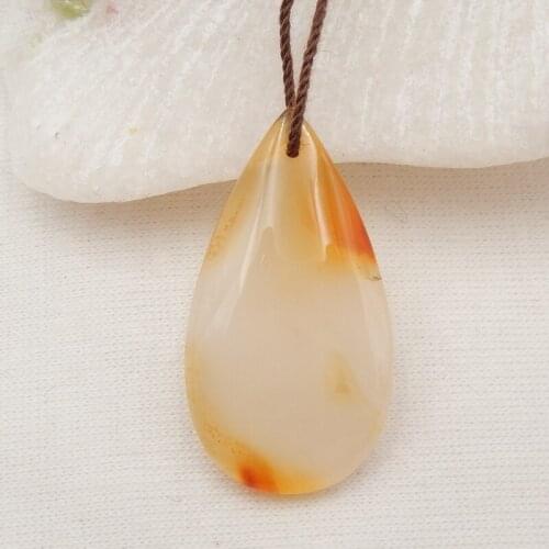 Semi-precious Stone Natural Gemstone Red Agate Fashion Pendant Bead For Jewelry Making 36x23x2mm,3g